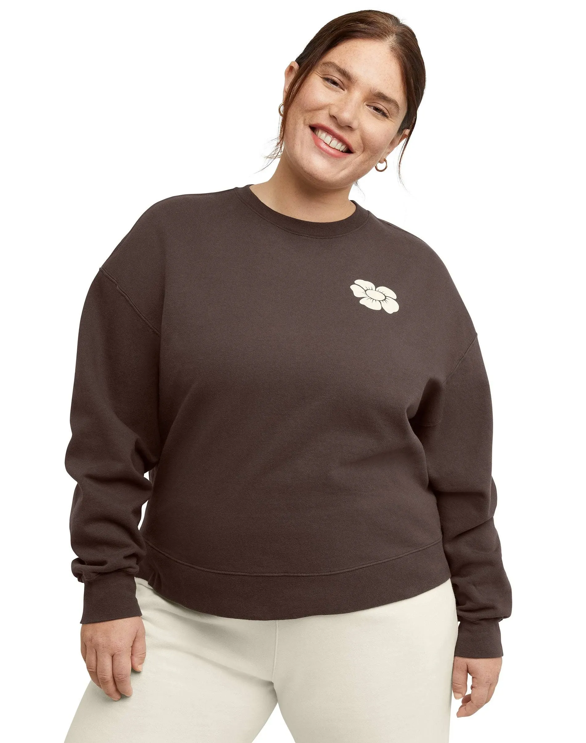 Hanes Women's Originals Plus Size Fleece Midweight Sweatshirt