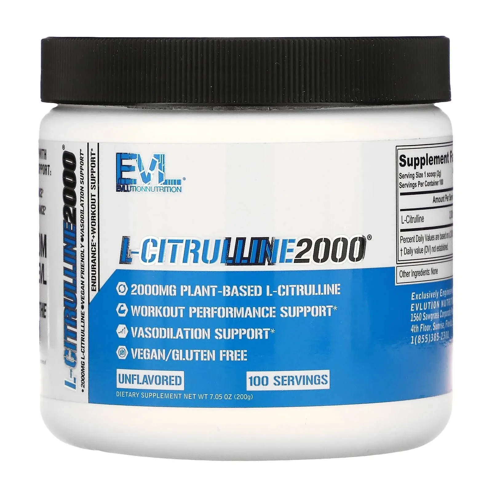 EVLution Nutrition L-Citrulline 2000 Unflavored 200 G