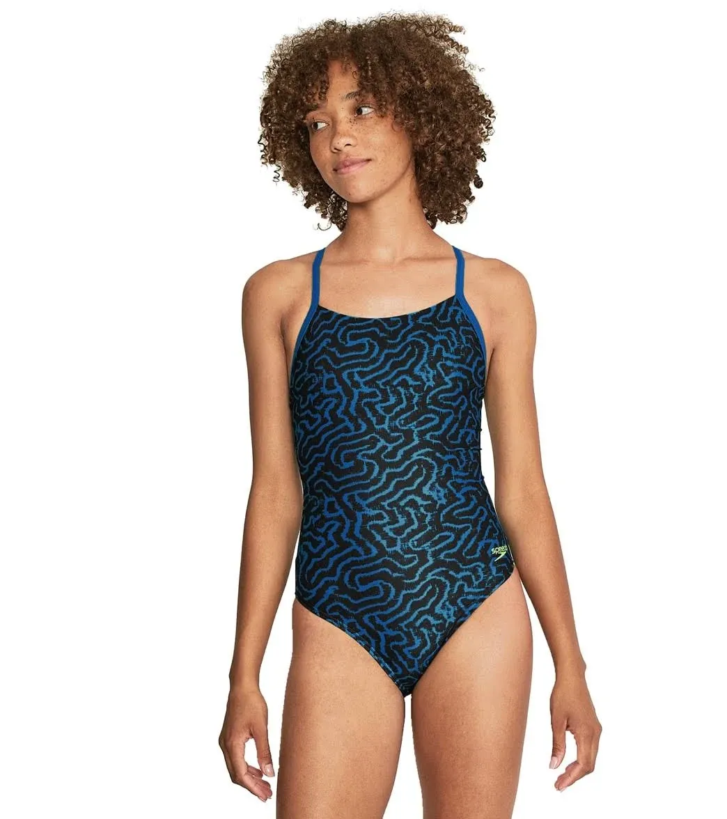 Speedo Women's Race Maze Flyback One-Piece Swimsuit