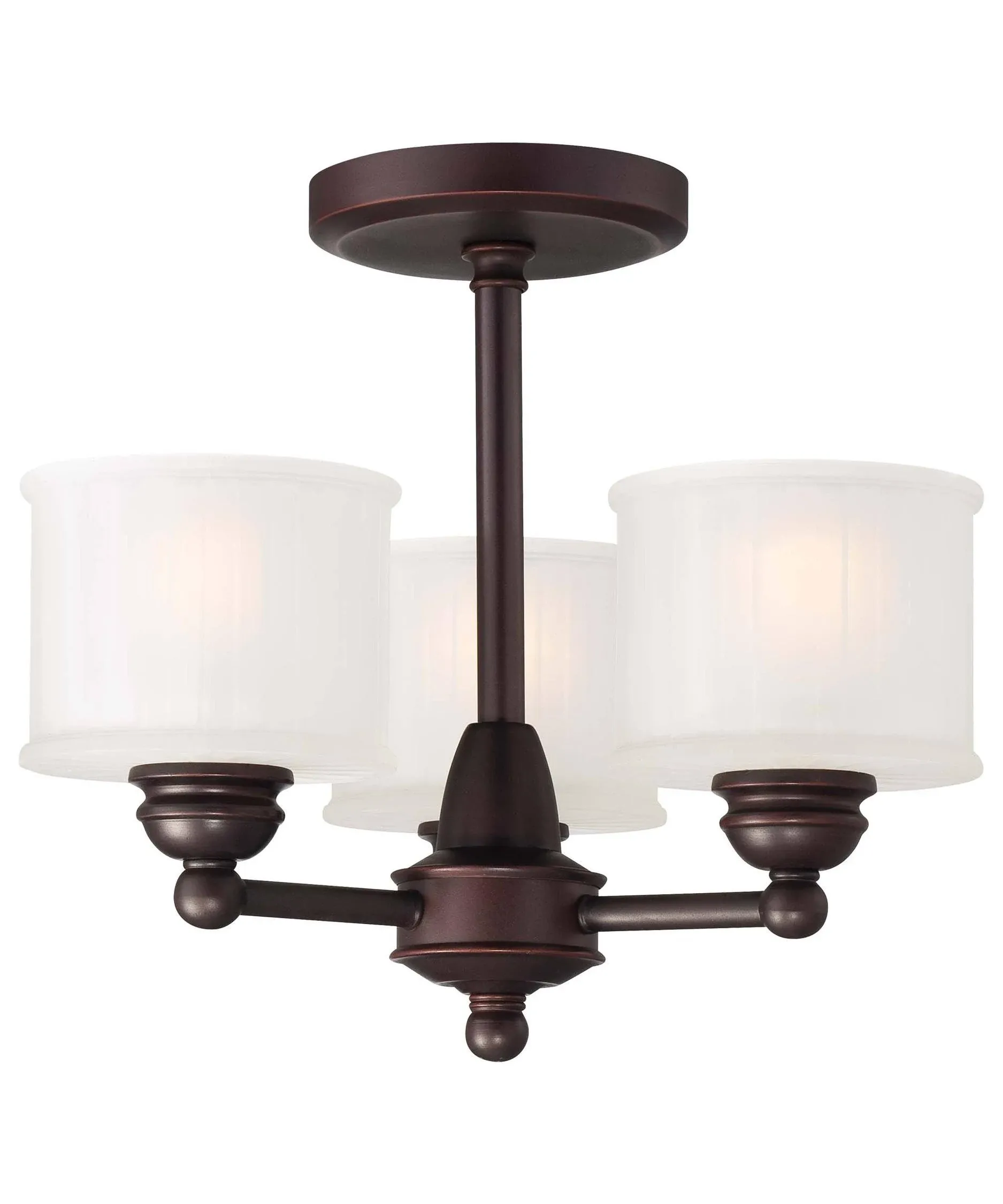 3 Light Semi-Flush Ceiling Fixture from the 1730 Collection