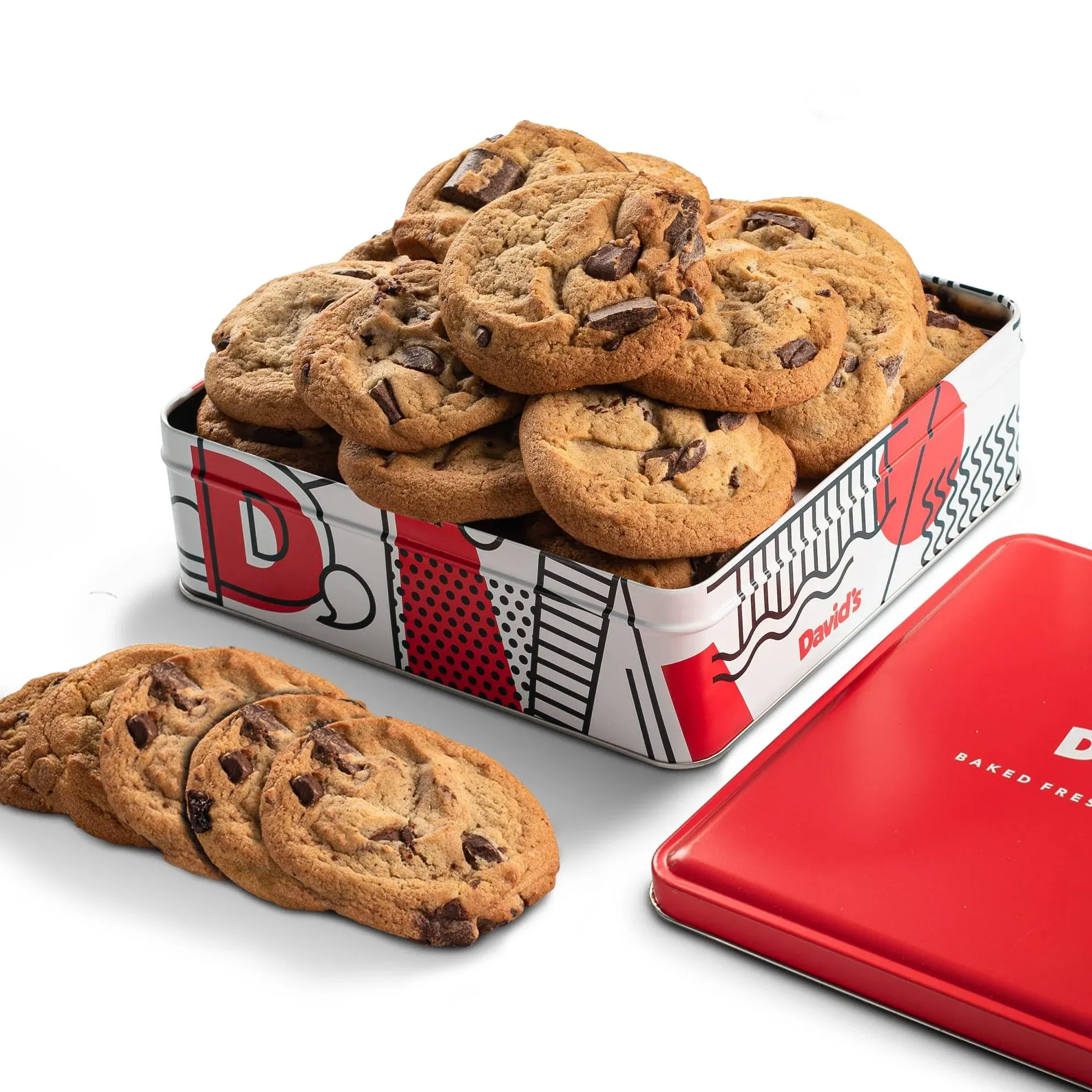 David's Cookies - 12 Fresh Baked Chocolate Chunk Cookies Gourmet Gift Basket