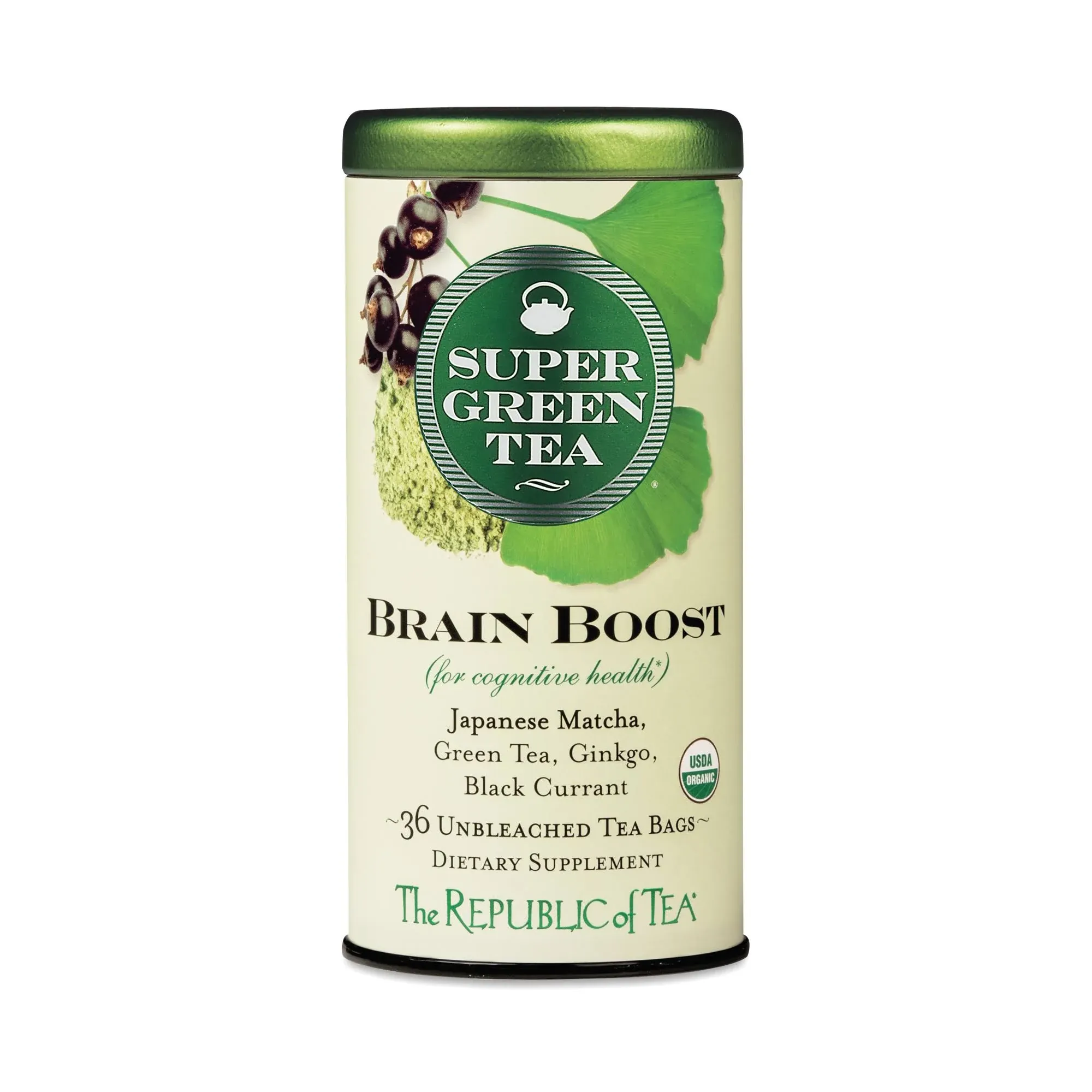 The Republic of Tea Organic Brain Boost SuperGreen Tea - 36 bags