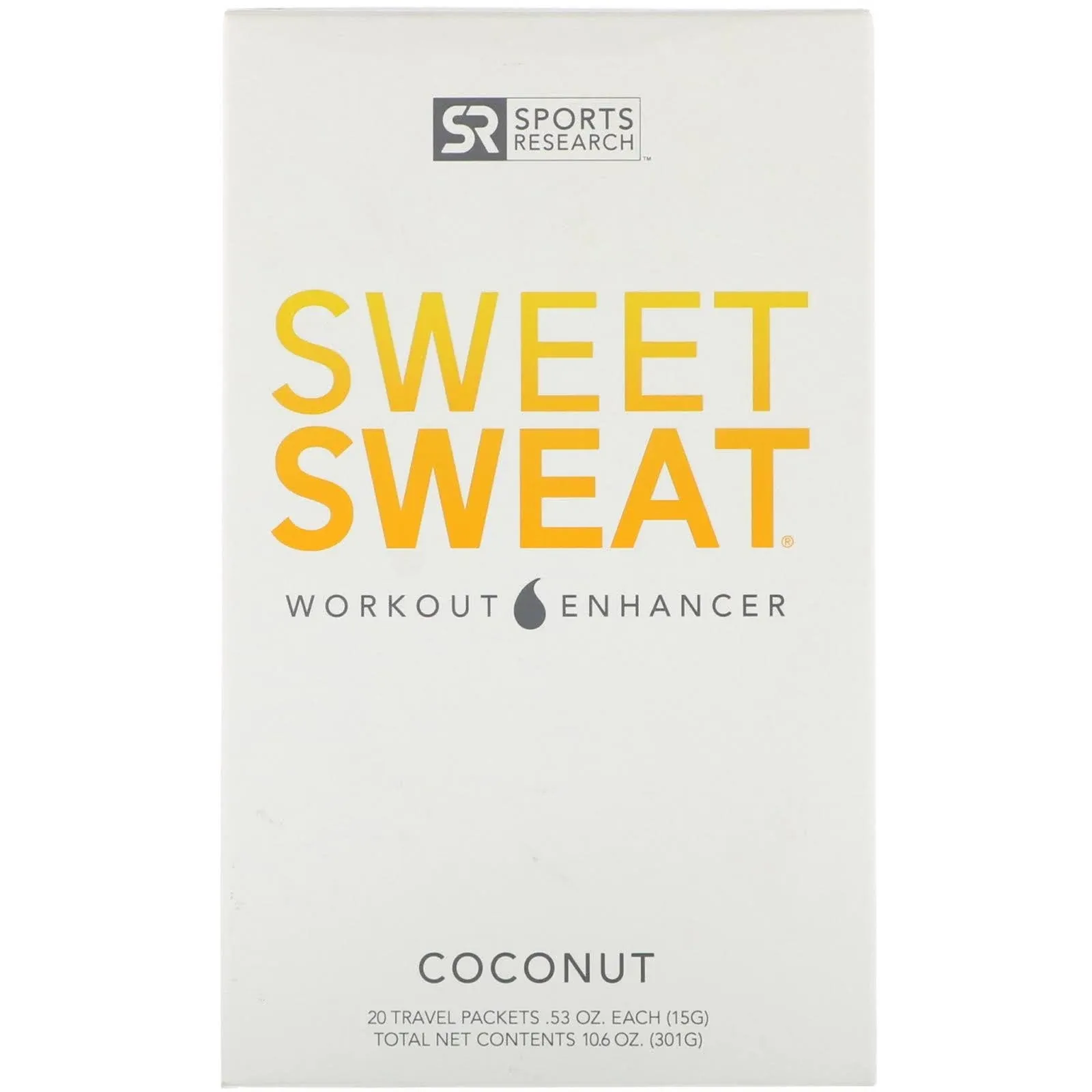 Sports Research Sweet Sweat Topical Gel Travel Packets - Coconut - 20 