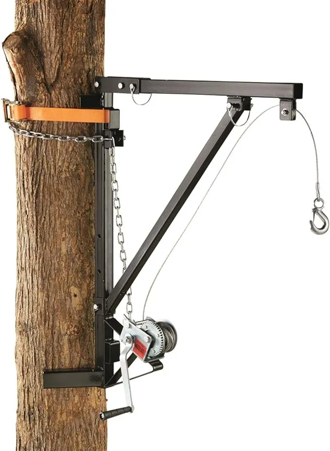 Guide Gear Tree Mounted Deer Hoist Stand for Hunting, Game Hanger for Hide Skinning, Field Dressing