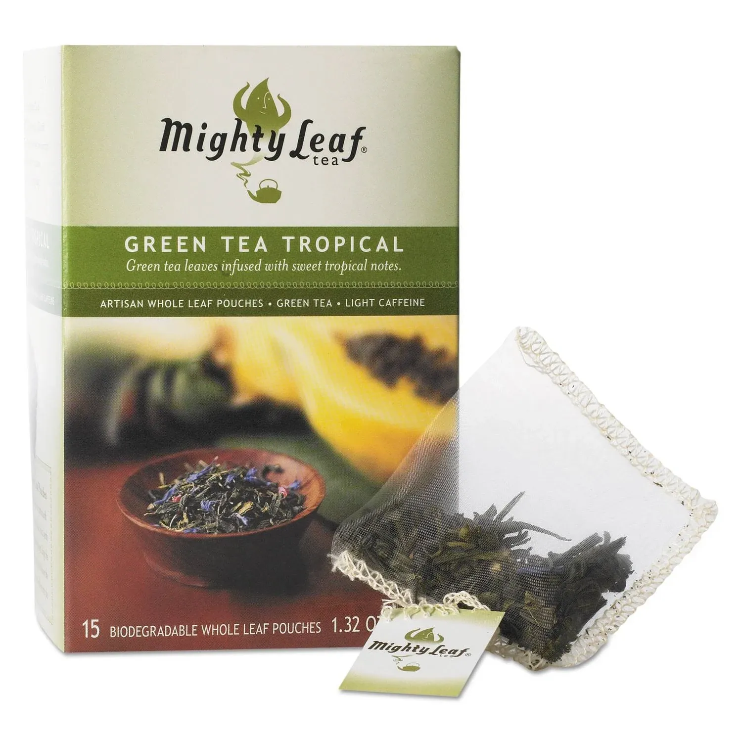 Mighty Leaf Tea Tropical Green Tea - 15 pouches, 1.32 oz box