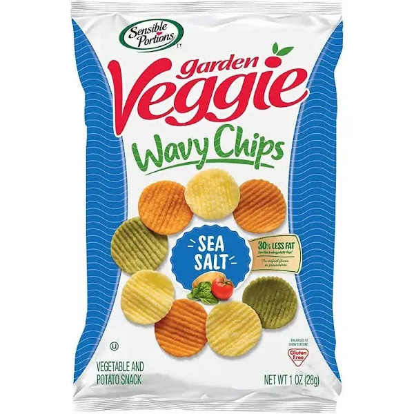 Sensible Portions Garden Veggie Chips, Sea Salt, 1 oz, 24 PK