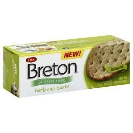 Breton Crackers, Gluten Free Herb & Garlic, Pack of 3