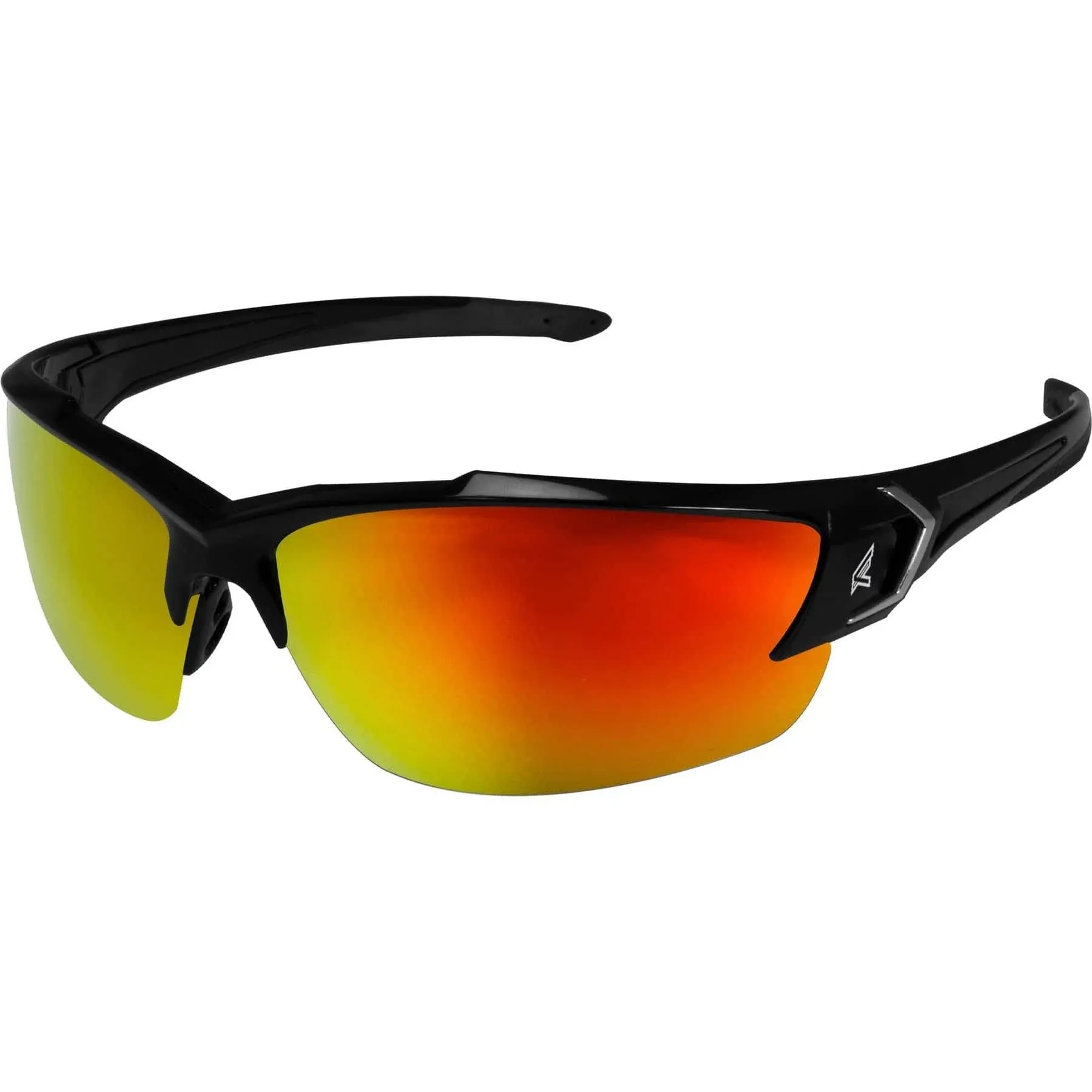 Edge Eyewear SDKAP119-G2, Khor G2 Safety Glasses, Black Frame, Aqua Precision Red Mirror Lens