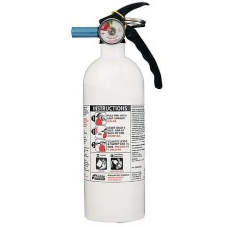 Kidde 466635MTLK Mariner 5 Fire Extinguisher, 2#, 5-B:C, with Metal Valve Nylon VB, White