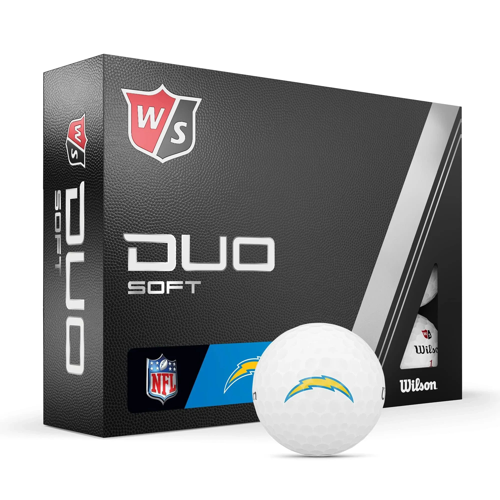 Wilson Staff Duo Soft NFL Golf Balls · White/Los Angeles Chargers