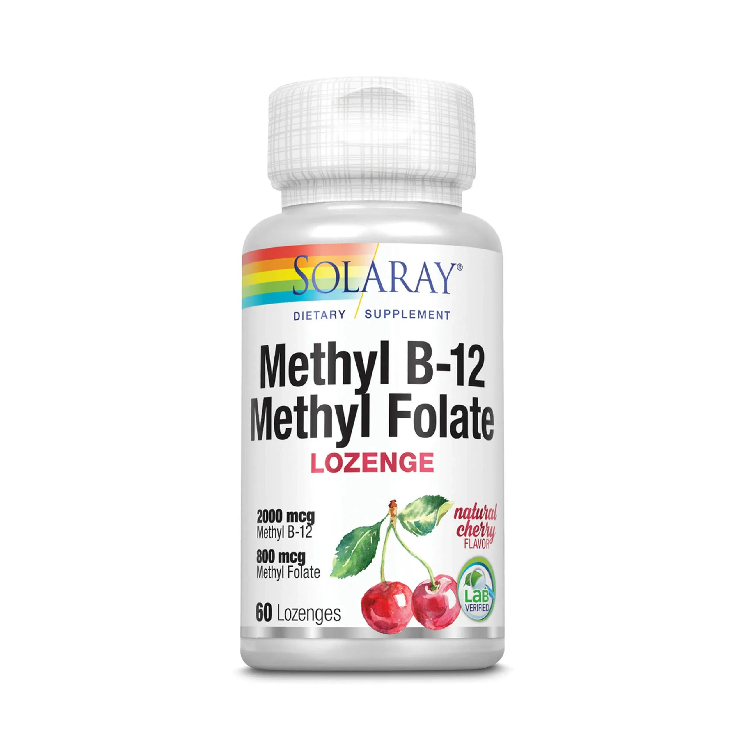 Solaray Methyl B-12 Methyl Folate (Natural Cherry) 60 Lozenges