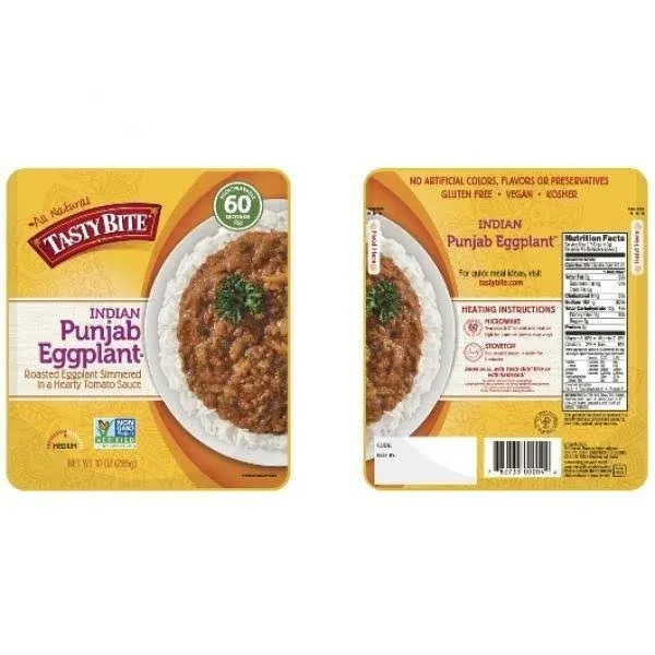 Tasty Bite Punjab Eggplant 10 Ounce Size - 48 Per Case.