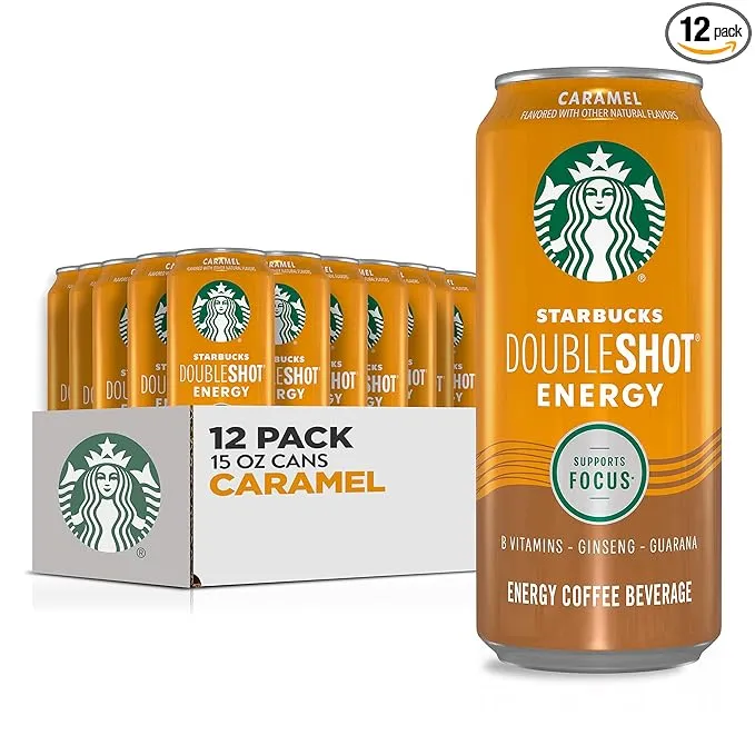 Starbucks Doubleshot Energy Drink Coffee Beverage, Caramel, 15 oz Cans (12 Pack)