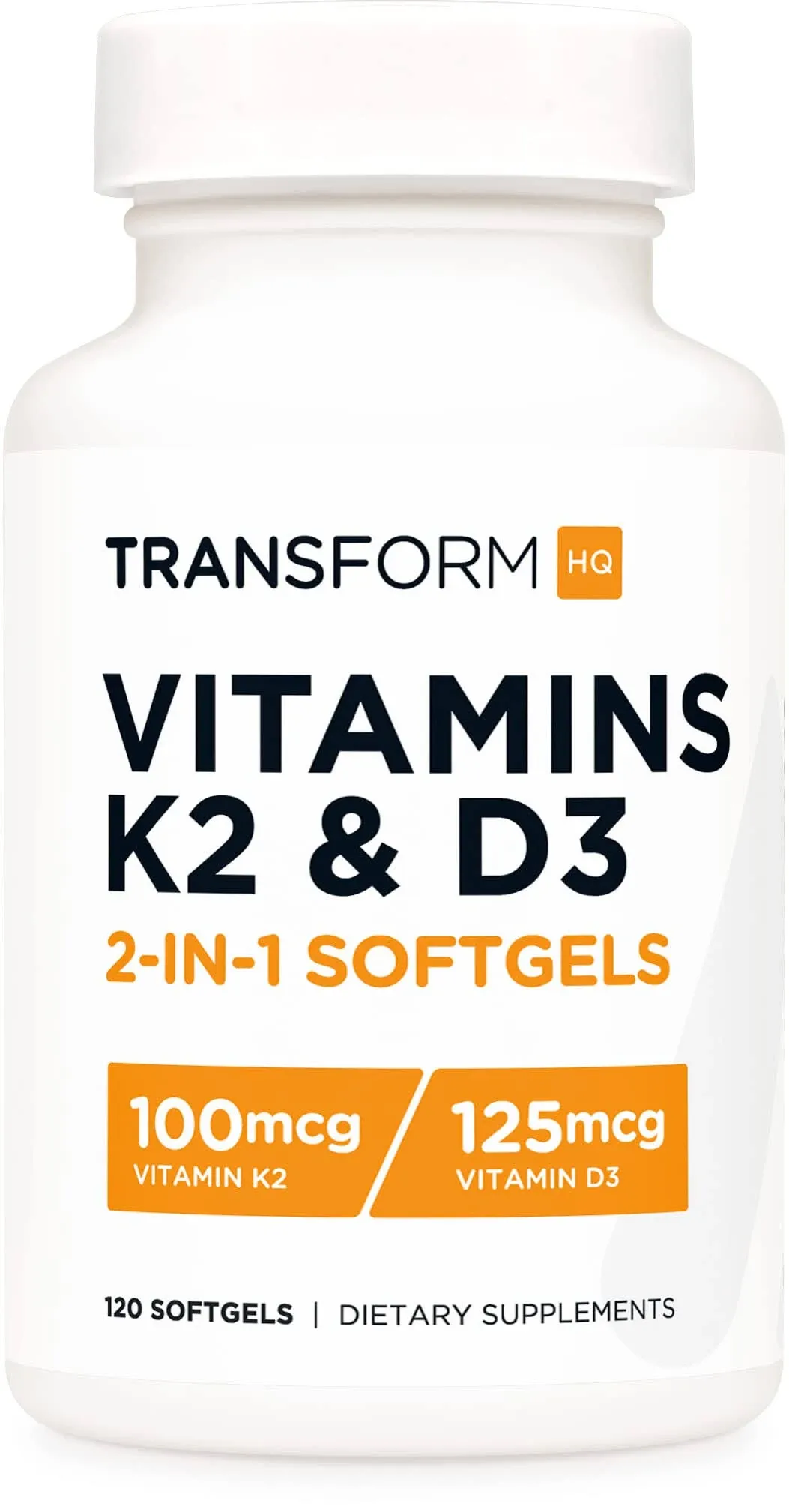 TransformHQ, Vitamins K2 & D3, 120 Softgels