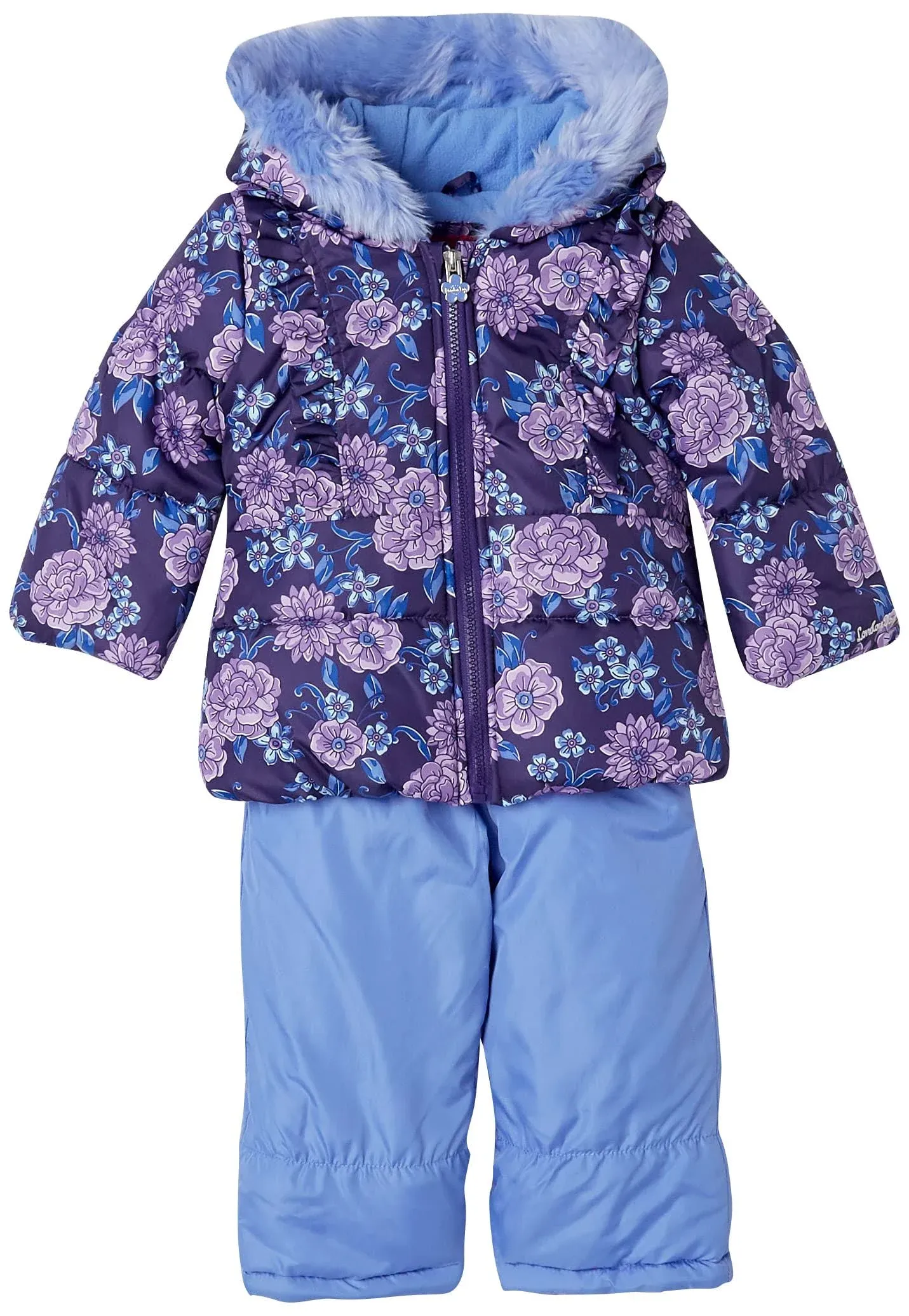 London Fog Baby Girls' Snowsuit with Snowbib and Puffer Jacket