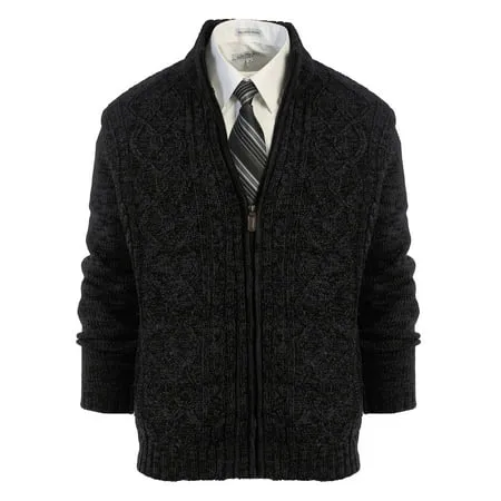 Gioberti Men's Regular Fit Twisted Knit Full-Zipper Cardigan