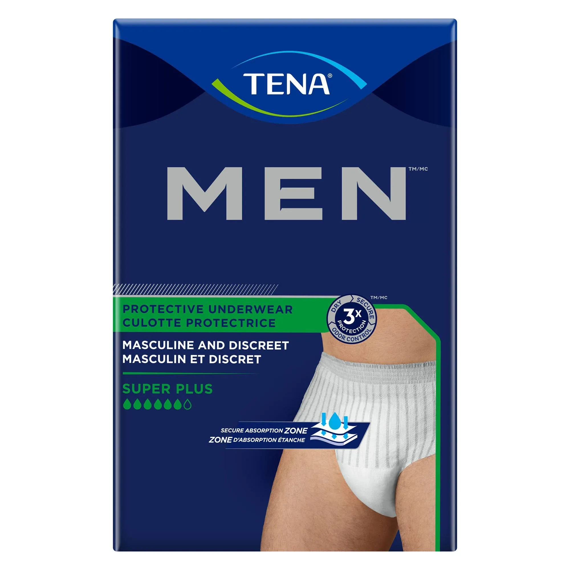 Tena Super Plus Underwear for Men, Large/X-Large - 56/Case