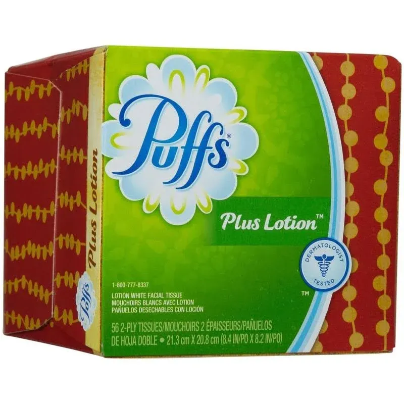 PUFFS 037000348641-XCP24 Facial Tissue, 8.4 in L, 8.2 in W, 2-Ply, Paper - pack of 24