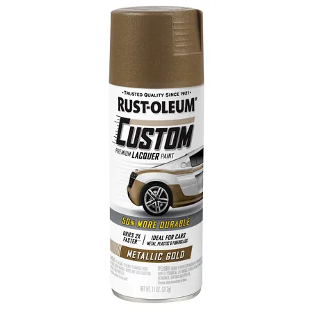 Automotive Premium Custom Lacquer Spray Paint, Metallic Gold, 11 oz.