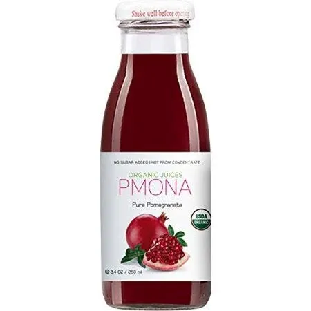 PMONA Organic Pomegranate Juice Pack of 12 Cold Pressed USDA Organic Juices w...