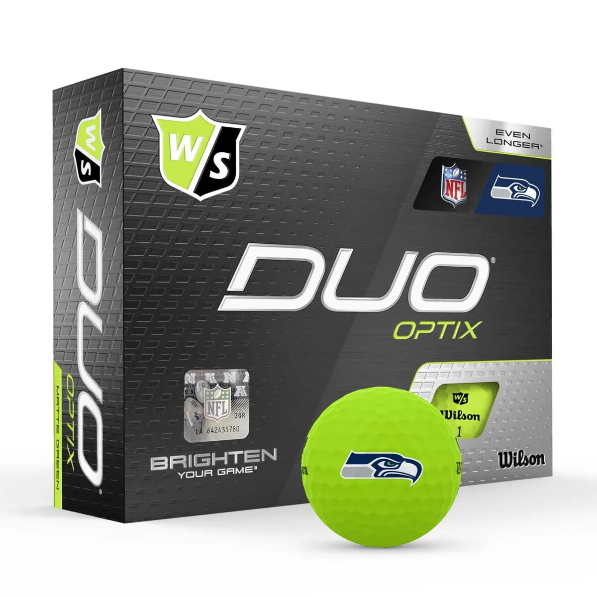 Wilson Staff Duo Optix NFL Golf Balls Green, Seattle Seahawks, 12 Pack