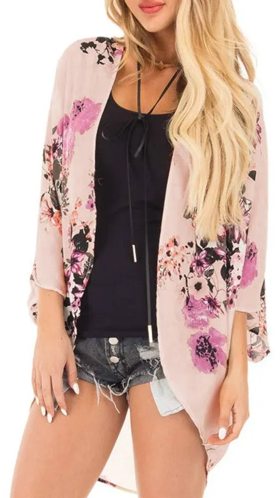 Nine west- Floral kimono cardigan Swimsuit Cover Up