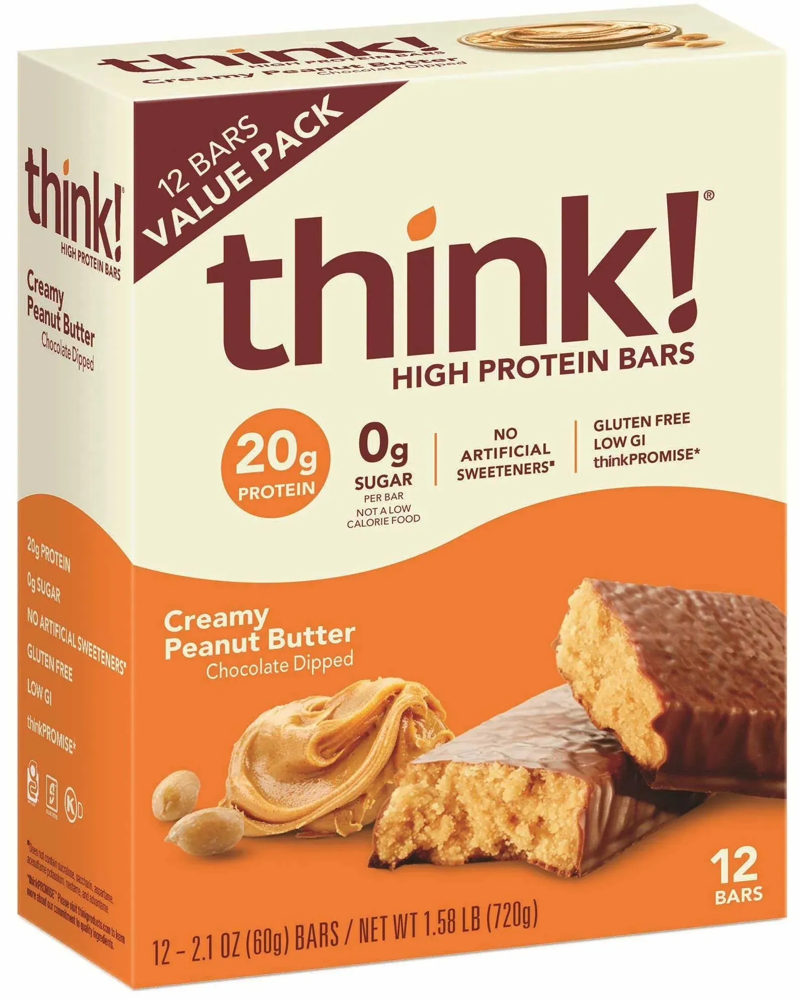 Think! Creamy Peanut Butter High Protein Bars