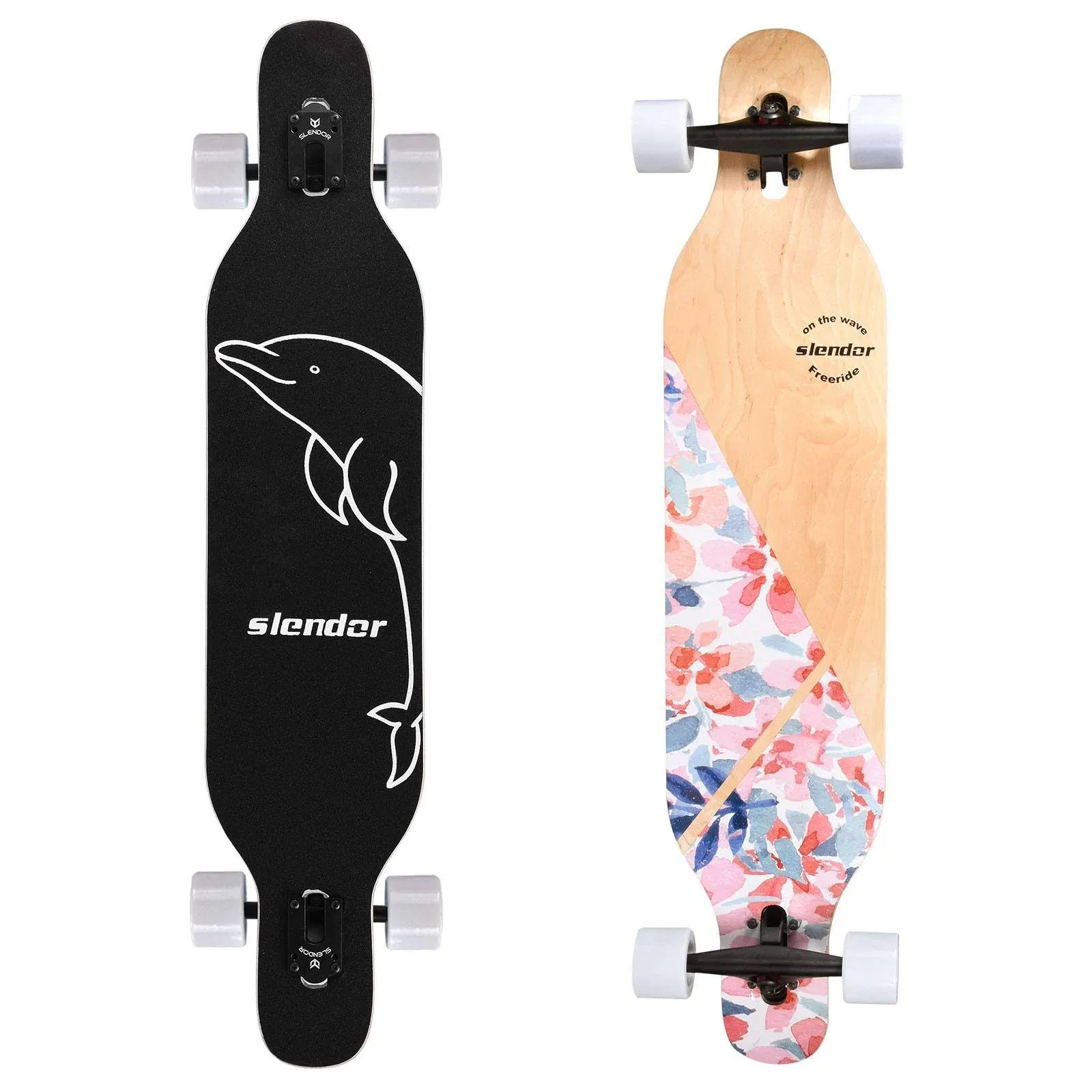 Slendor Longboard Skateboard 42 inch Drop Through Deck Complete Maple Cruiser...