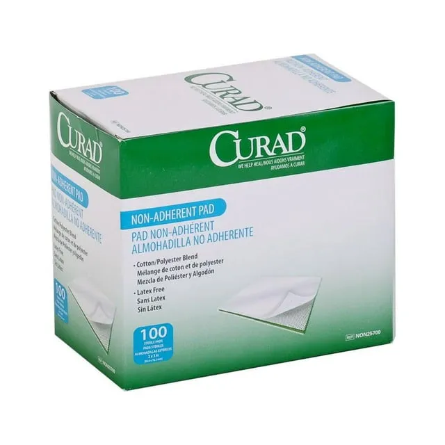 Curad Sterile Nonadherent Pads, 3" X 8", 50 Count