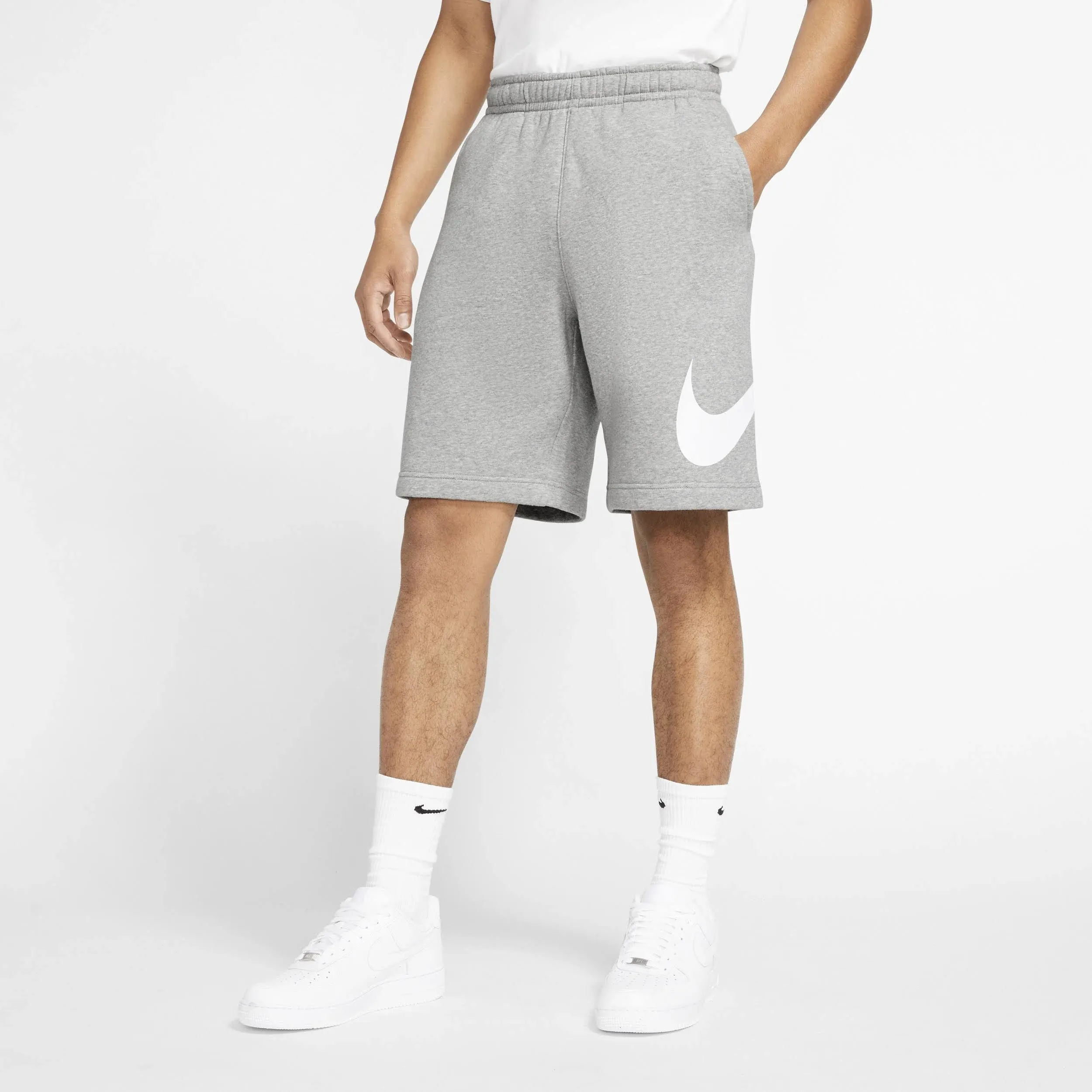 Nike Sportswear Club Men's Graphic Shorts - Grey - Cotton/Polyester