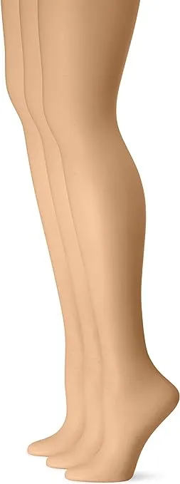 L'eggs Women's Silken Mist 3 Pack Control Top Sheer Toe Panty Hose