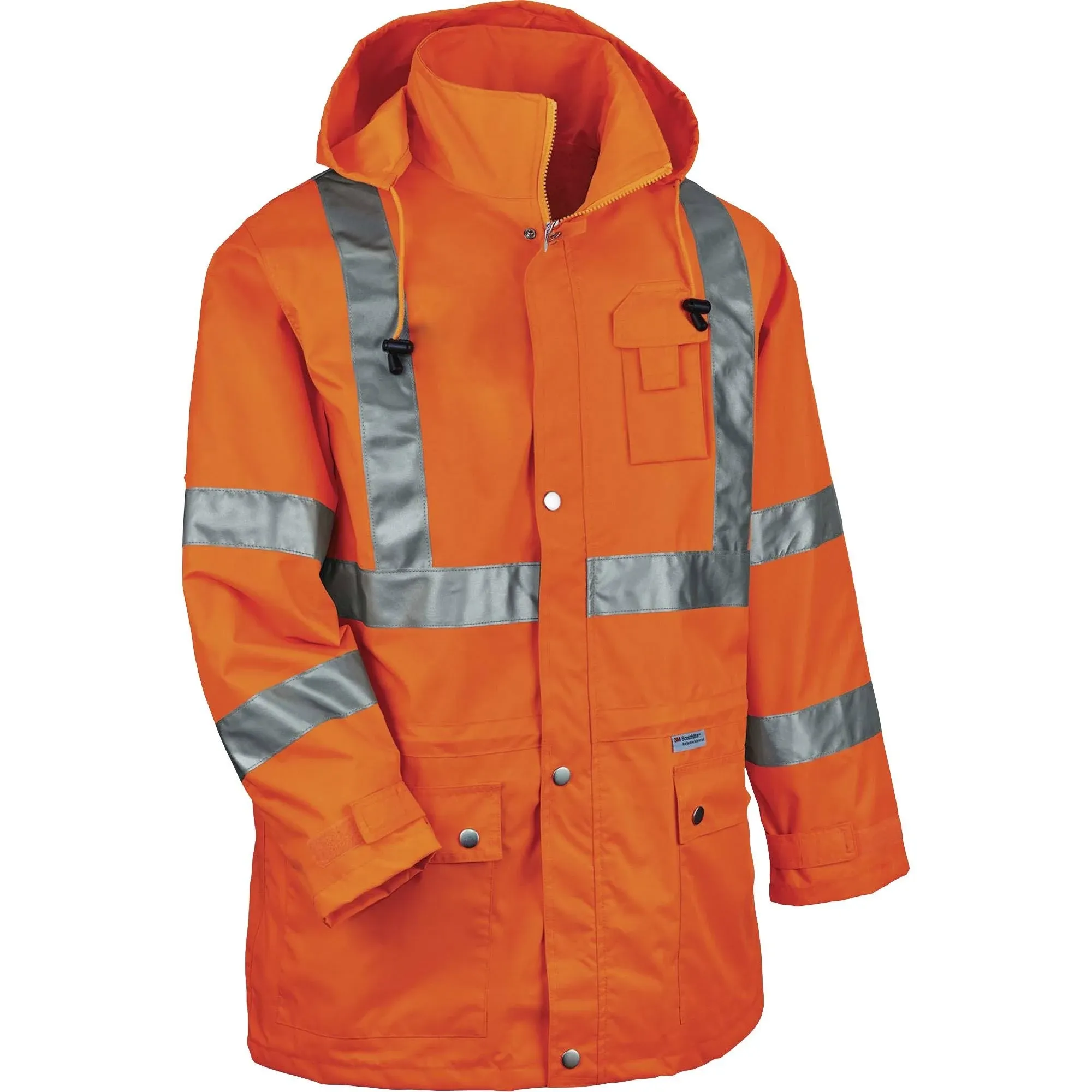 Ergodyne GloWear 8365 Rain Jacket, High Visibility, Reflective, ANSI Compliant outerwear Lime, X-Large