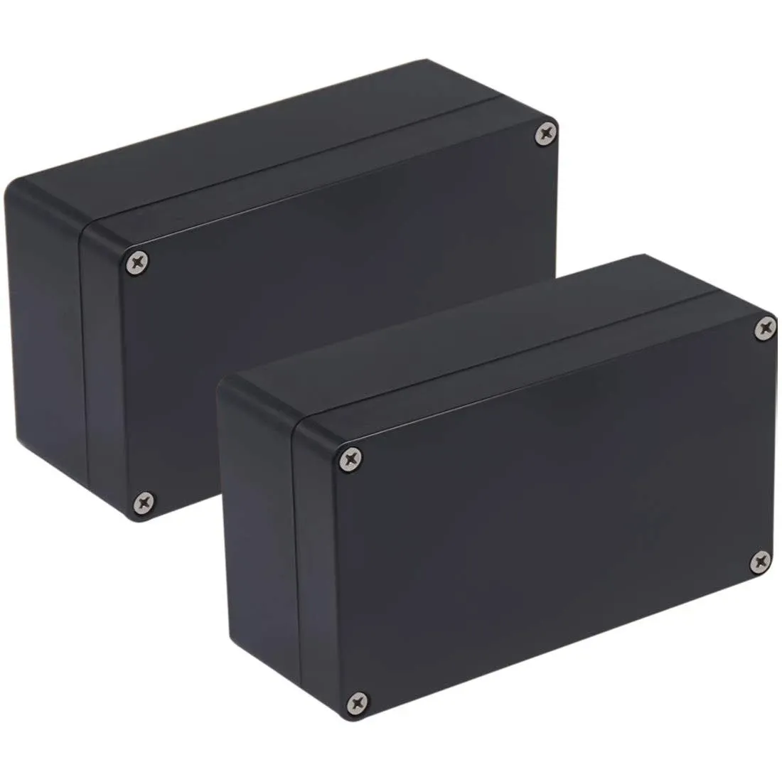 2 Pack Project Box IP65 Waterproof Junction Box ABS Plastic Black Electrical Boxes DIY Electronic Project Case Power Enclosure 6.22"x3.54"x2.36"(158x90x60mm))