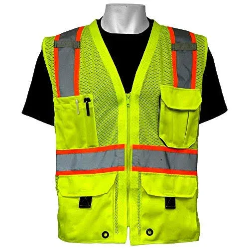 FrogWear GLO-079 Mesh Polyester Surveyors Safety Vest, Class 2, Size 2X-Large