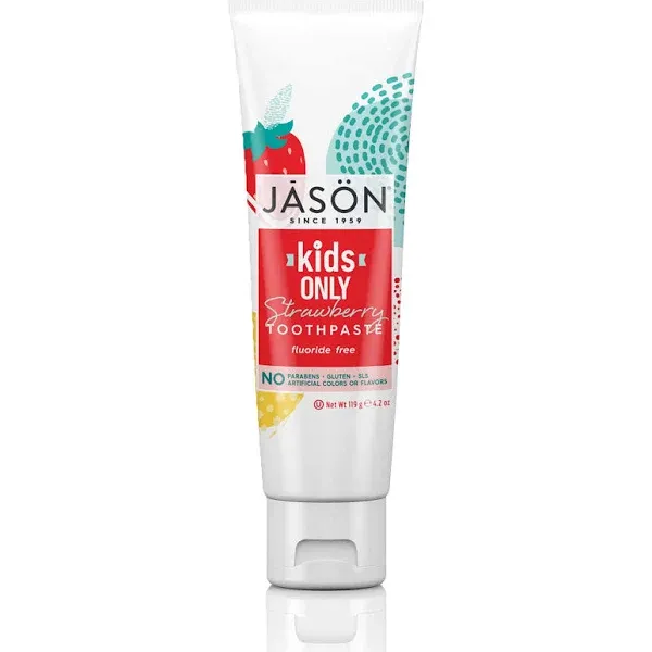 JASON Kids Only Fluoride-Free Strawberry Toothpaste, 4.2 Ounce Tube