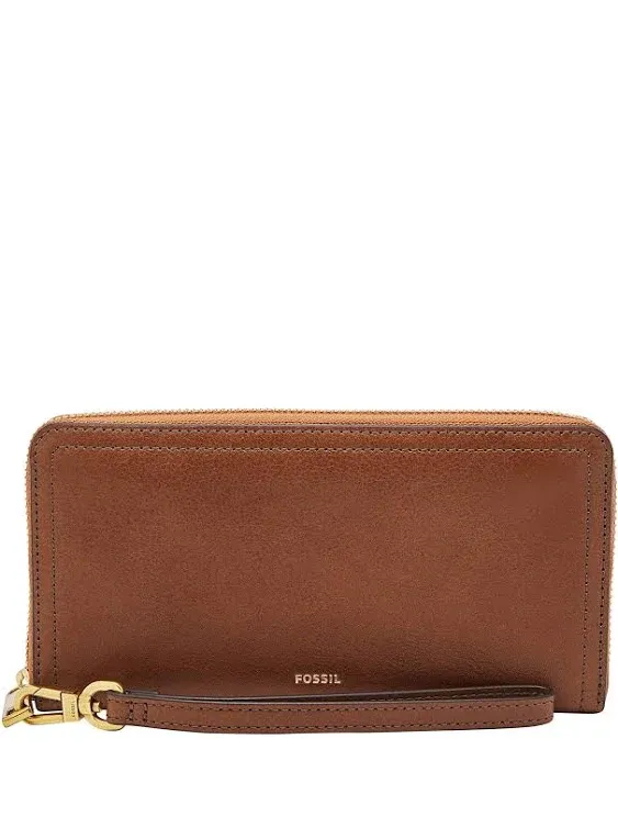 Fossil Women's Logan Zip Around Clutch - Brown