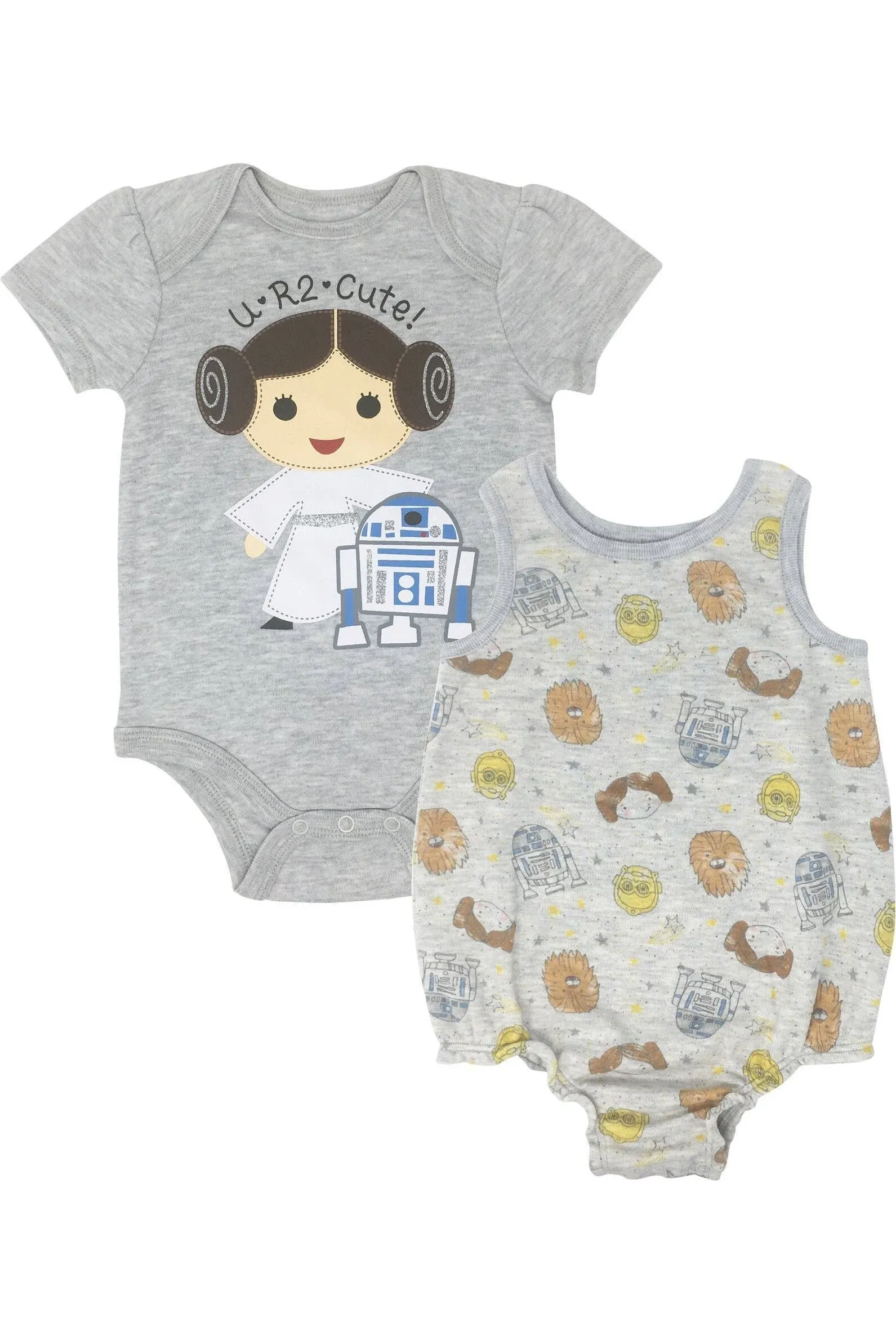 Star Wars Princess Leia Infant Baby Girls Bodysuit & Sleeveless Romper Set