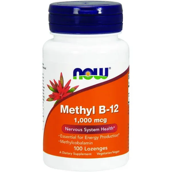 NOW Foods Methyl B-12 1,000 mcg - 100 Lozenges, Multicolor, 100 CT