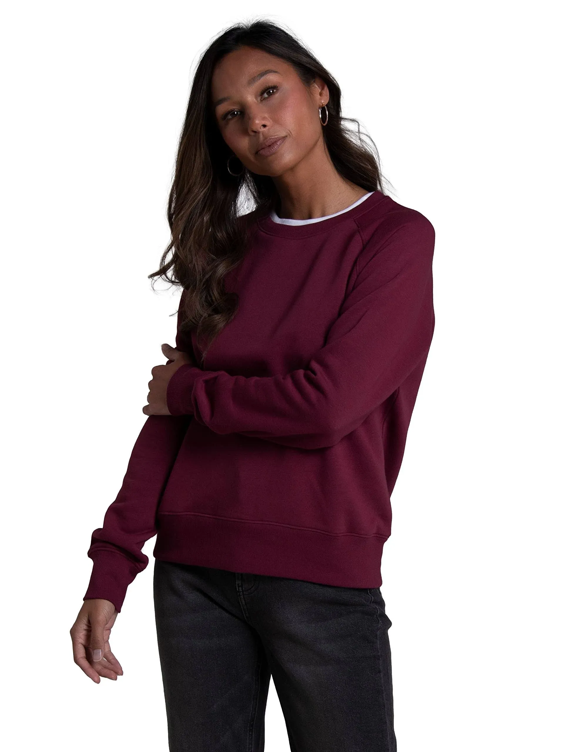 Fruit of The Loom Women's Crafted Comfort Favorite Fleece Crew