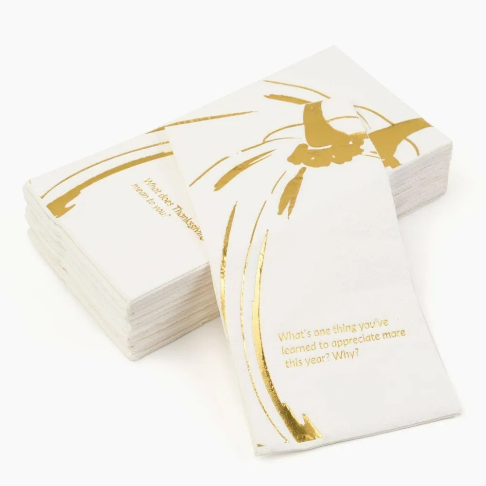 Cotier Convokins Thanksgiving Conversation Starter Dinner Napkins