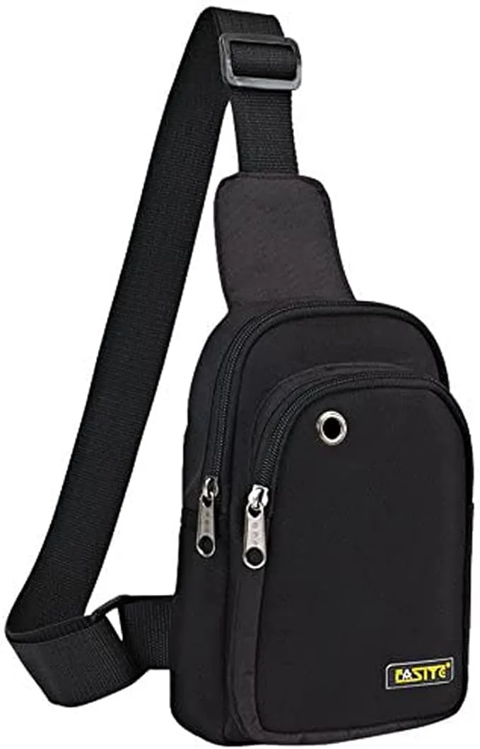 FASITE Sling Bag Chest Backpack, Crossbody Shoulder Tool Pouch for Men Black 