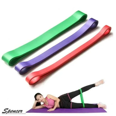 Spencer Set of 3 Heavy Duty Stretch Resistance Loop Exercise Band for Yoga Workout Power Gym Fitness Sport