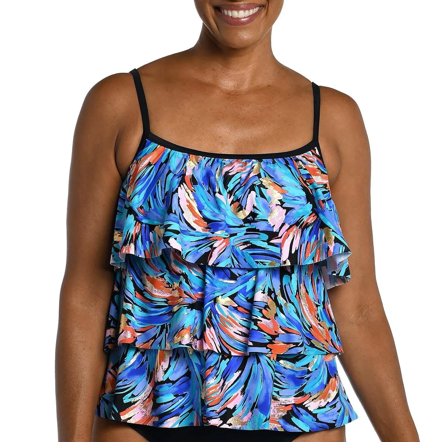 NWT MAXINE OF HOLLYWOOD Size 18 Tiered Tankini Swimsuit Top