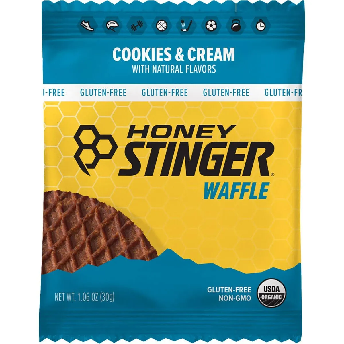 Honey Stinger Gluten Free Waffles Box-12 Cookies-cream