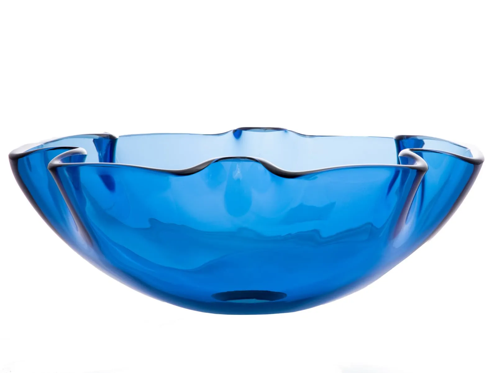 Eden Bath Glass Vessel Round Modern Blue Bathroom Sink (16.5-in x 16.5-in) Lowes.com