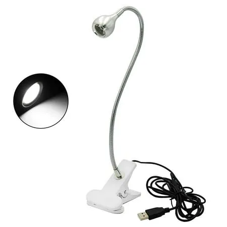 PANDAIN Reading Light USB Flexible LED Clip on Light Desk Table Book Reading Working Clamp Lamp 360 Rotation Goosneck Book Light for Bed Reading Light