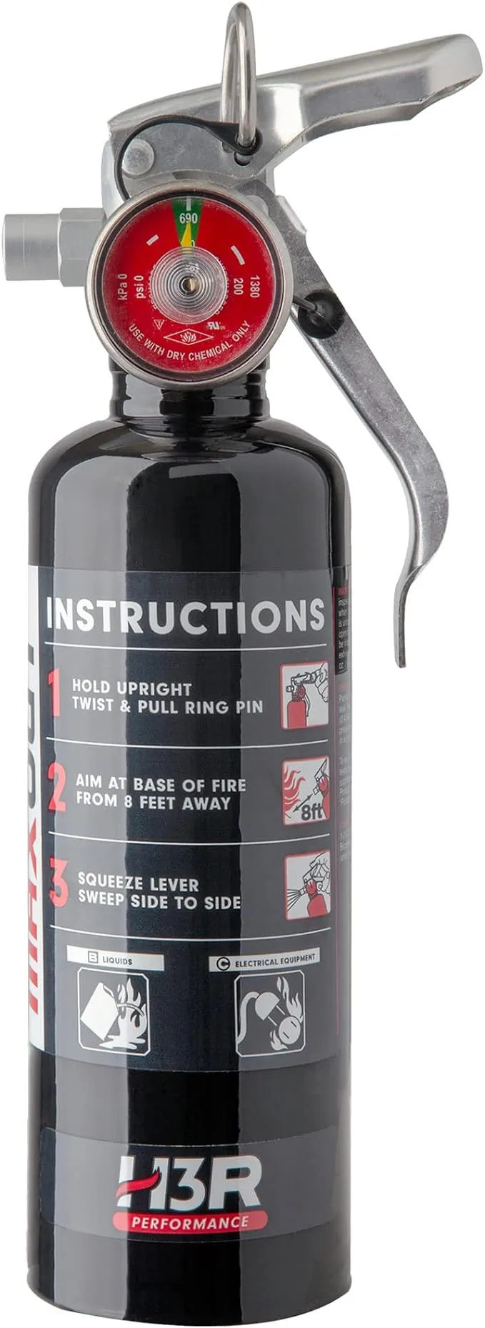 H3R MX100B 1 lb Black Dry Chemical Fire Extinguisher