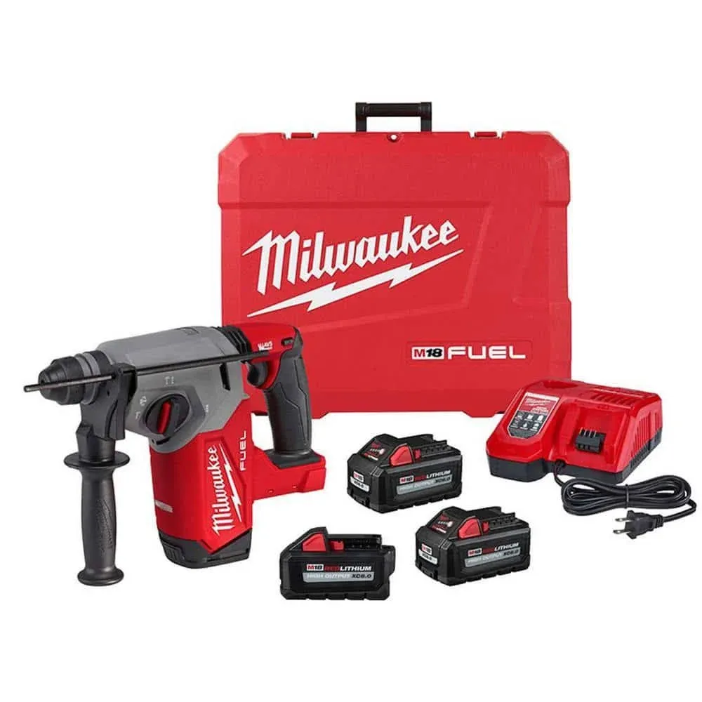 Milwaukee M18 Fuel 18-Volt Lithium-Ion Brushless 1 in. Cordless SDS-Plus Rotary Hammer Kit W/6.0 Ah Battery