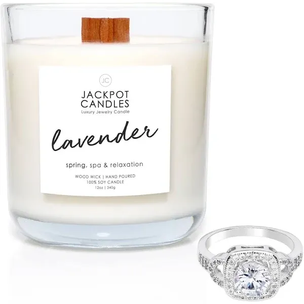 Lavender Candle with Ring Inside (Surprise Jewelry Valued at $15 to $5,000) Ring Size 7