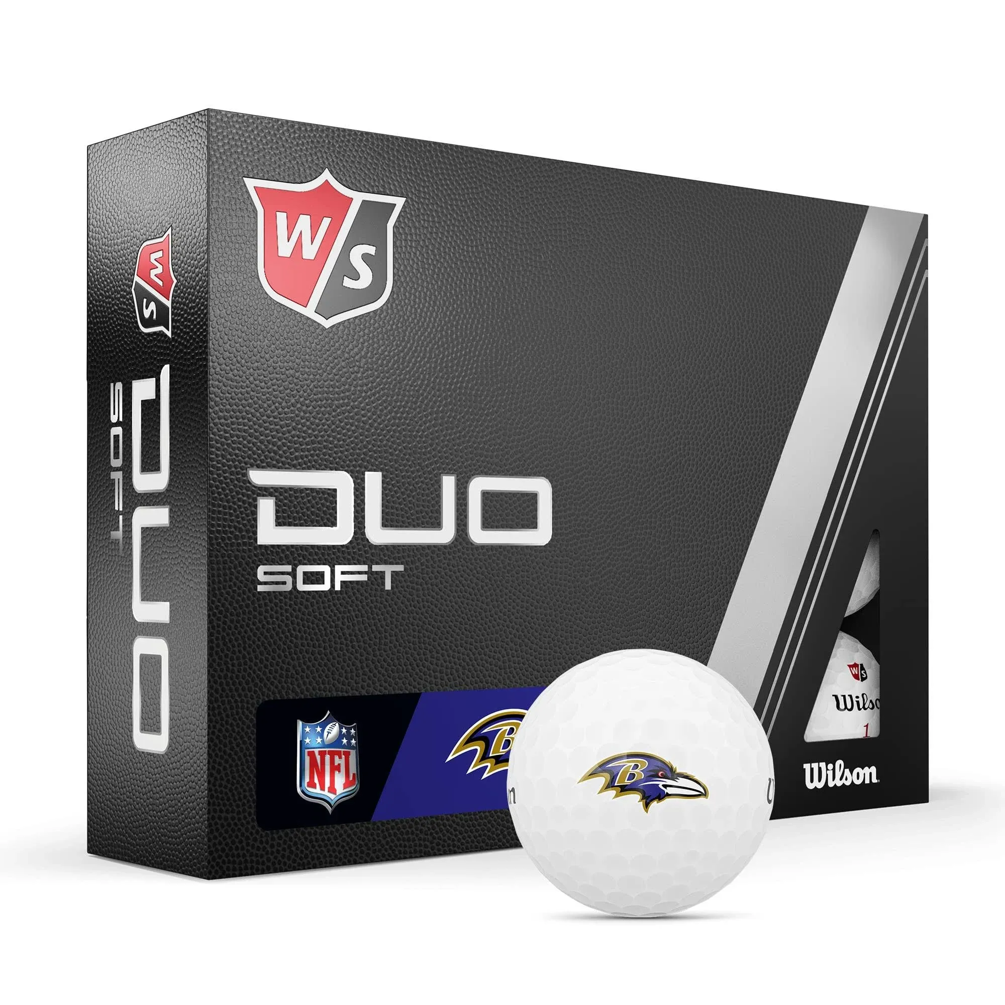 Wilson Staff Duo Soft NFL Golf Balls · White/Baltimore Ravens